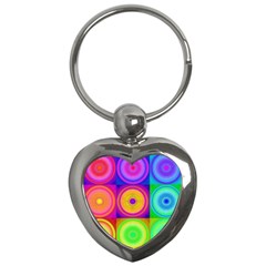 Retro Circles Key Chain (heart)