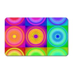 Retro Circles Magnet (rectangular) by SaraThePixelPixie