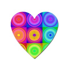 Retro Circles Magnet (heart) by SaraThePixelPixie