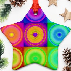 Retro Circles Star Ornament (two Sides)