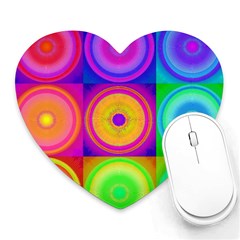 Retro Circles Mouse Pad (heart) by SaraThePixelPixie