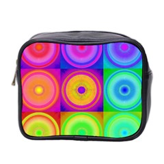 Retro Circles Mini Travel Toiletry Bag (two Sides)