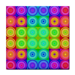 Rainbow Circles Ceramic Tile by SaraThePixelPixie