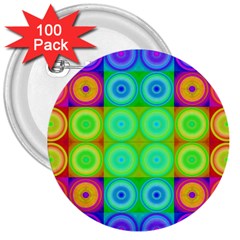 Rainbow Circles 3  Button (100 Pack)