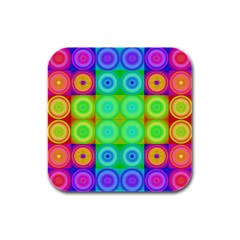 Rainbow Circles Drink Coasters 4 Pack (square) by SaraThePixelPixie