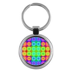 Rainbow Circles Key Chain (round)