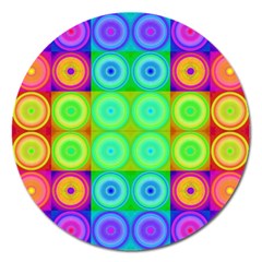 Rainbow Circles Magnet 5  (round) by SaraThePixelPixie