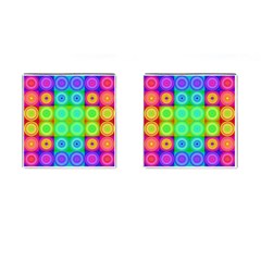 Rainbow Circles Cufflinks (square)