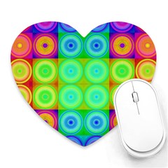 Rainbow Circles Mouse Pad (heart)