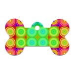 Rainbow Circles Dog Tag Bone (Two Sided) Back