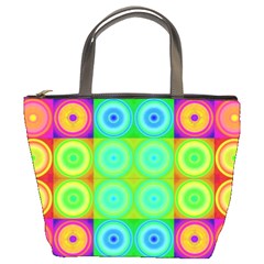 Rainbow Circles Bucket Handbag