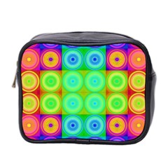 Rainbow Circles Mini Travel Toiletry Bag (two Sides)