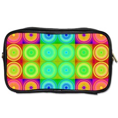 Rainbow Circles Travel Toiletry Bag (one Side)