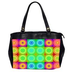 Rainbow Circles Oversize Office Handbag (two Sides)