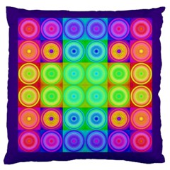 Rainbow Circles Large Cushion Case (single Sided) 