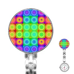 Rainbow Circles Stainless Steel Nurses Watch