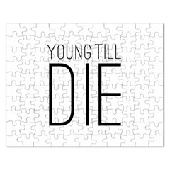 Young Till Die Typographic Statement Design Jigsaw Puzzle (rectangle) by dflcprints