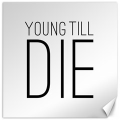 Young Till Die Typographic Statement Design Canvas 16  X 16  (unframed)