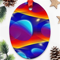 Planet Something Oval Ornament (two Sides) by SaraThePixelPixie