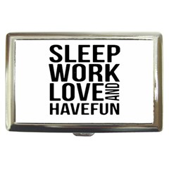 Sleep Work Love And Have Fun Typographic Design 01 Cigarette Money Case