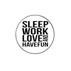 Sleep Work Love And Have Fun Typographic Design 01 Golf Ball Marker 4 Pack (for Hat Clip) by dflcprints