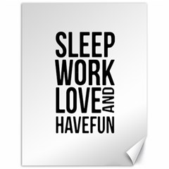 Sleep Work Love And Have Fun Typographic Design 01 Canvas 18  X 24  (unframed)