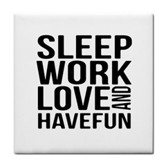 Sleep Work Love And Have Fun Typographic Design 01 Face Towel