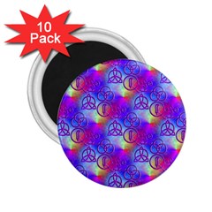 Rainbow Led Zeppelin Symbols 2 25  Button Magnet (10 Pack) by SaraThePixelPixie