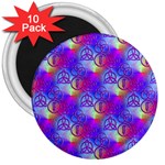 Rainbow Led Zeppelin Symbols 3  Button Magnet (10 pack) Front