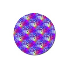 Rainbow Led Zeppelin Symbols Magnet 3  (round) by SaraThePixelPixie