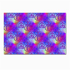 Rainbow Led Zeppelin Symbols Postcard 4 x 6  (pkg Of 10) by SaraThePixelPixie