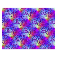 Rainbow Led Zeppelin Symbols Jigsaw Puzzle (rectangular) by SaraThePixelPixie