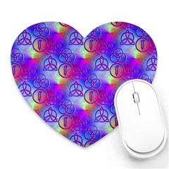 Rainbow Led Zeppelin Symbols Mouse Pad (heart) by SaraThePixelPixie