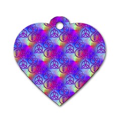 Rainbow Led Zeppelin Symbols Dog Tag Heart (one Sided)  by SaraThePixelPixie