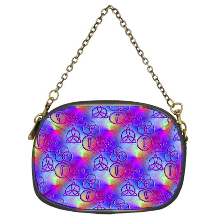 Rainbow Led Zeppelin Symbols Chain Purse (One Side)