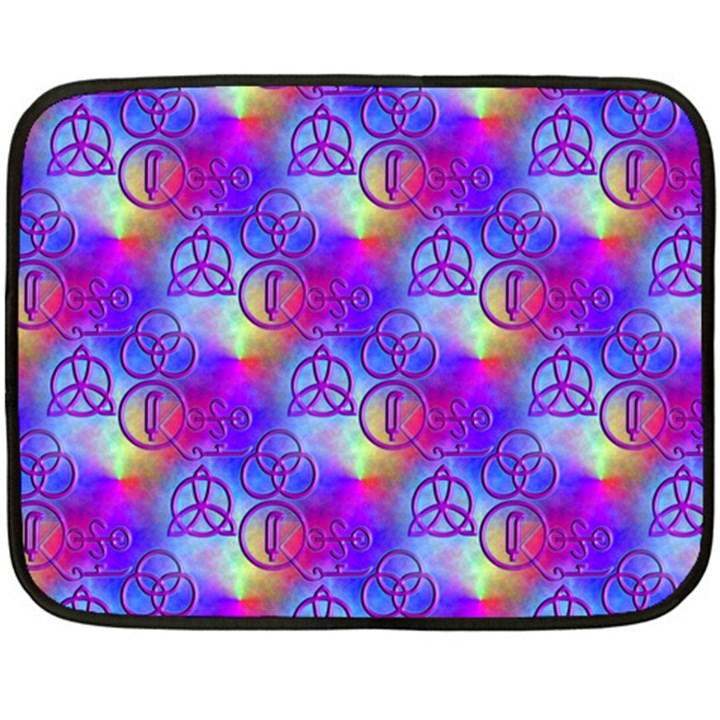 Rainbow Led Zeppelin Symbols Double Sided Fleece Blanket (Mini)