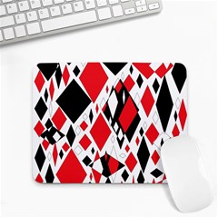 Distorted Diamonds In Black & Red Small Mouse Pad (Rectangle)