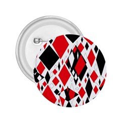 Distorted Diamonds In Black & Red 2 25  Button by StuffOrSomething