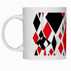 Distorted Diamonds In Black & Red White Coffee Mug