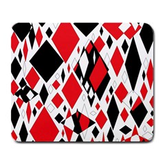 Distorted Diamonds In Black & Red Large Mouse Pad (rectangle) by StuffOrSomething