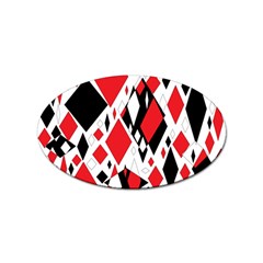 Distorted Diamonds In Black & Red Sticker (oval) by StuffOrSomething