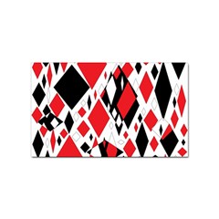 Distorted Diamonds In Black & Red Sticker (rectangle)