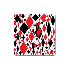 Distorted Diamonds In Black & Red Magnet (square) by StuffOrSomething