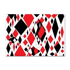 Distorted Diamonds In Black & Red A4 Sticker 10 Pack