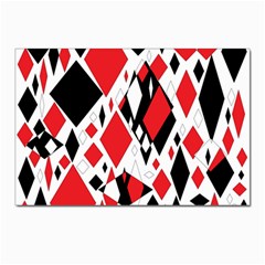 Distorted Diamonds In Black & Red Postcard 4 x 6  (10 Pack)