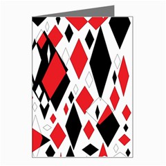 Distorted Diamonds In Black & Red Greeting Card