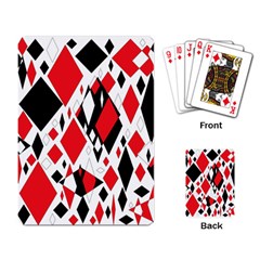 Distorted Diamonds In Black & Red Playing Cards Single Design