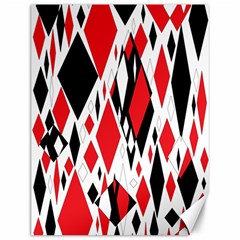 Distorted Diamonds In Black & Red Canvas 12  X 16  (unframed)