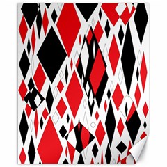 Distorted Diamonds In Black & Red Canvas 16  X 20  (unframed)