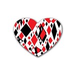 Distorted Diamonds In Black & Red Drink Coasters 4 Pack (Heart)  Front